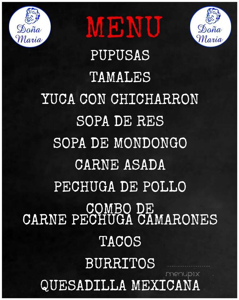 Restaurante y Pupuseria Dona Maria - Montreal, QC menu_pic