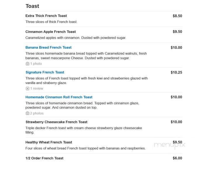 Berry & Butter Cafe - Bradley, IL menu_pic