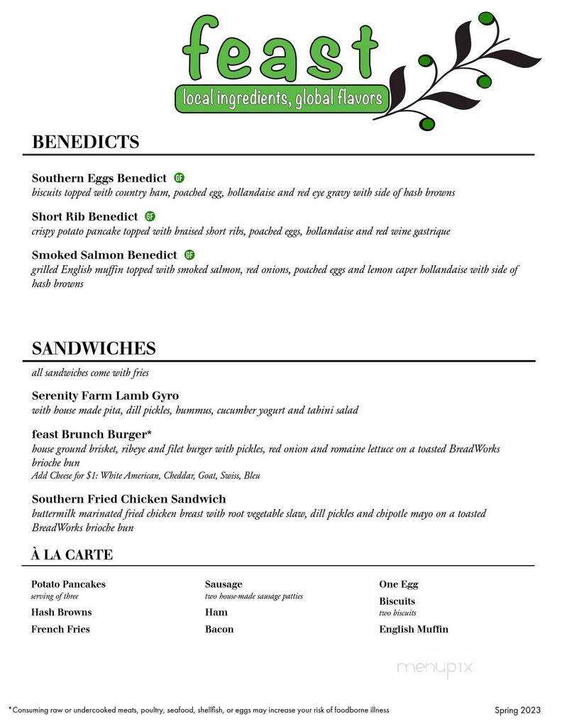 Feast - Gibsonia, PA menu_pic