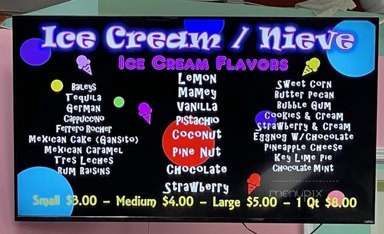 La Michoacana - Memphis, TN menu_pic