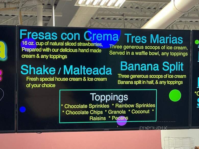 La Michoacana - Memphis, TN menu_pic