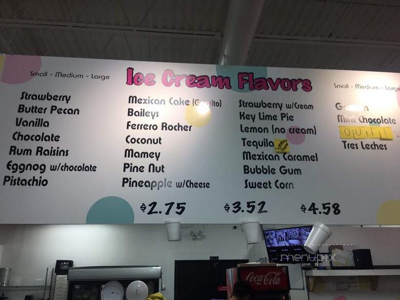 La Michoacana - Memphis, TN menu_pic