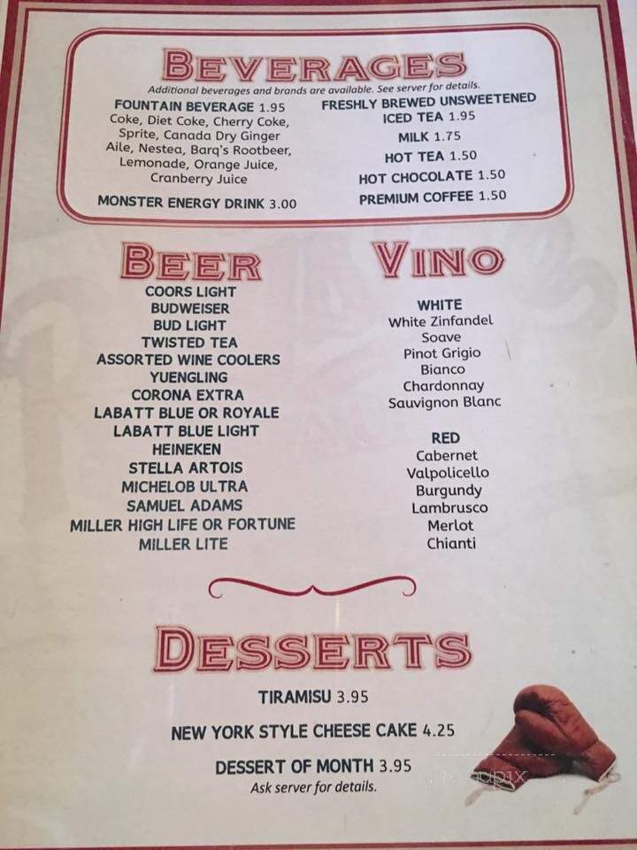 Ringside Restaurant - Erie, PA menu_pic