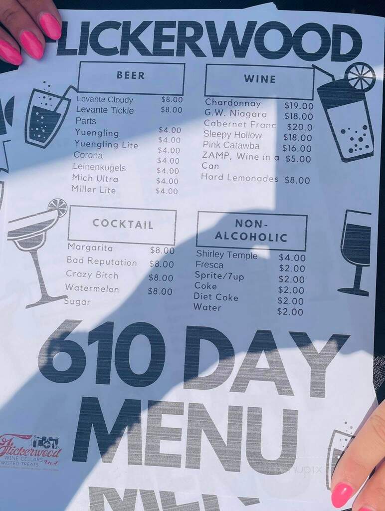 Flickerwood Wine Cellars & Twisted Treats - Oxford, PA menu_pic