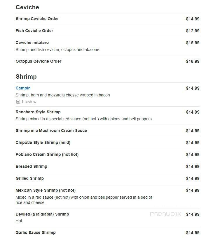 Mariscos Altamar 2 - Colorado Springs, CO menu_pic