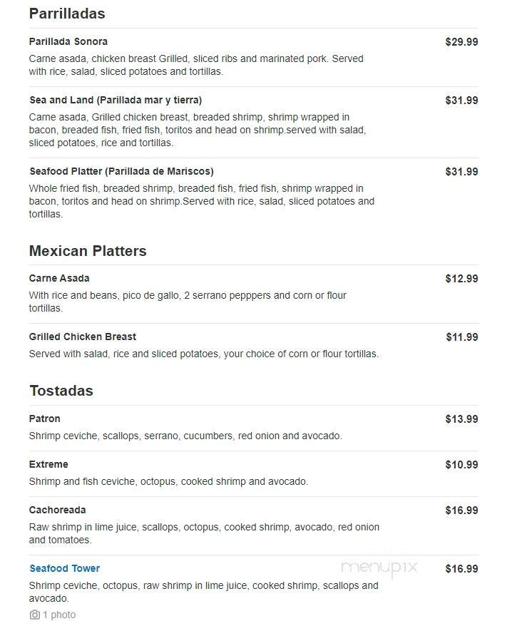 Mariscos Altamar 2 - Colorado Springs, CO menu_pic