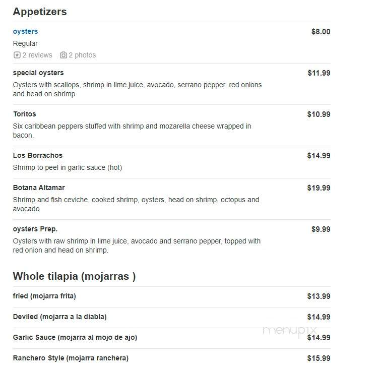 Mariscos Altamar 2 - Colorado Springs, CO menu_pic