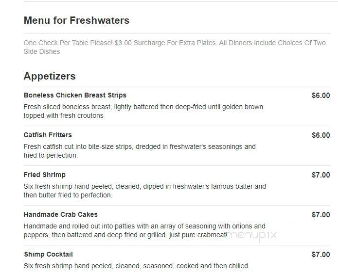 Freshwater's Southern - Plainfield, NJ menu_pic