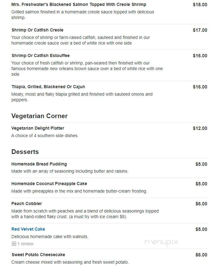 Freshwater's Southern - Plainfield, NJ menu_pic