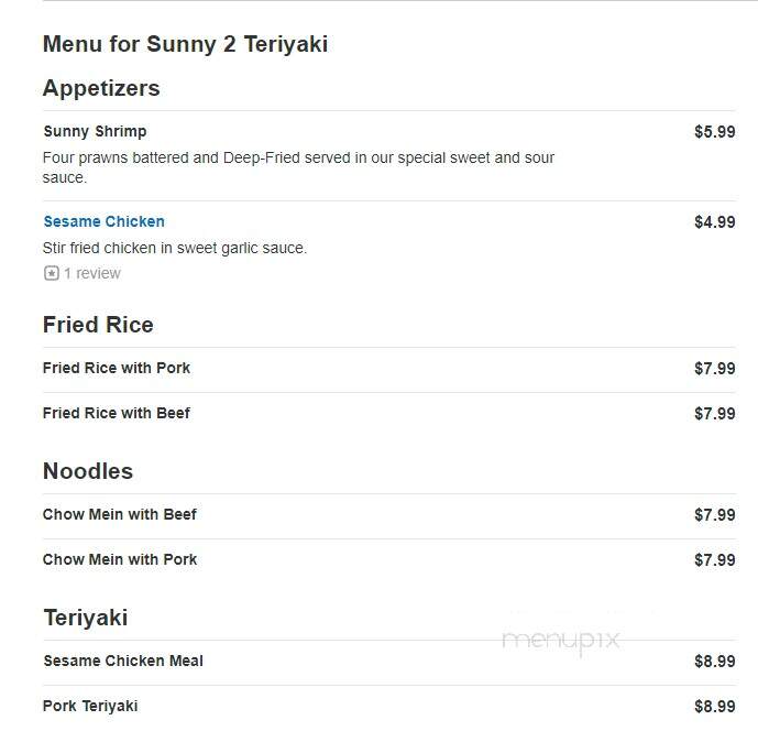 Sunny 2 Teriyaki - Spanaway, WA