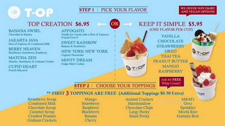 T-op - Franklin, TN menu_pic