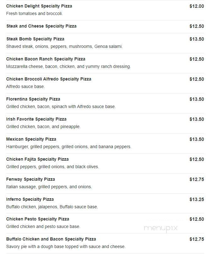 Major League Pizzeria & Spanish Food - Marshfield, MA menu_pic