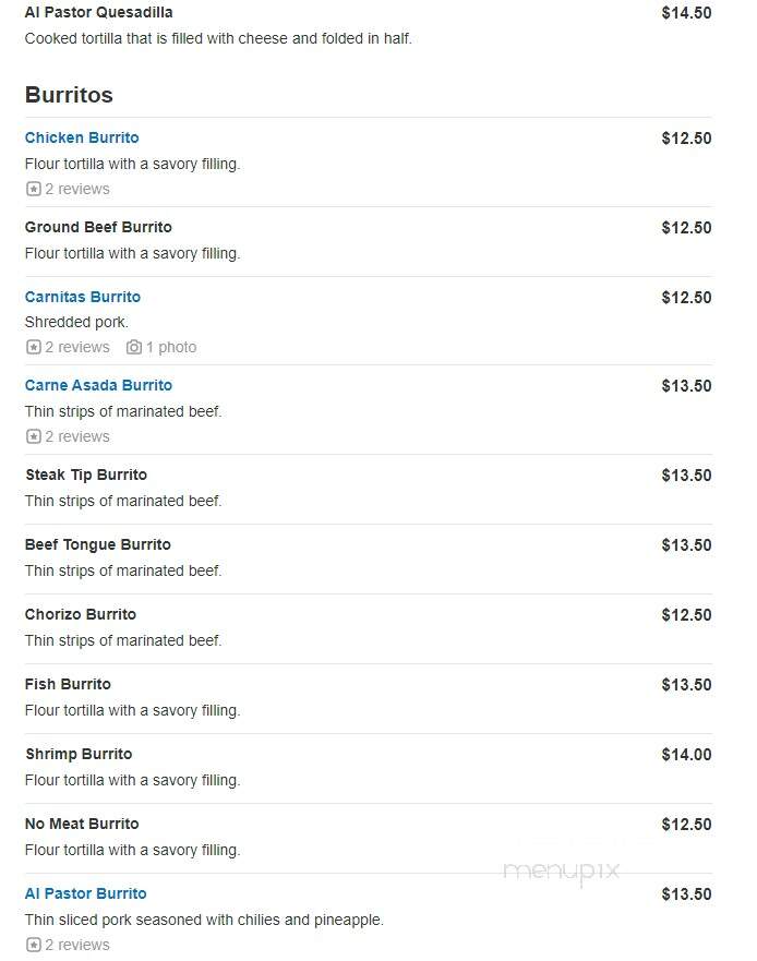 Major League Pizzeria & Spanish Food - Marshfield, MA menu_pic