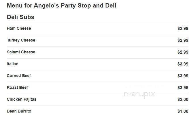 Angelo's Party Stop and Deli - Southgate, MI menu_pic