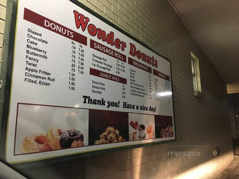 Wonder Donuts - Fort Worth, TX menu_pic
