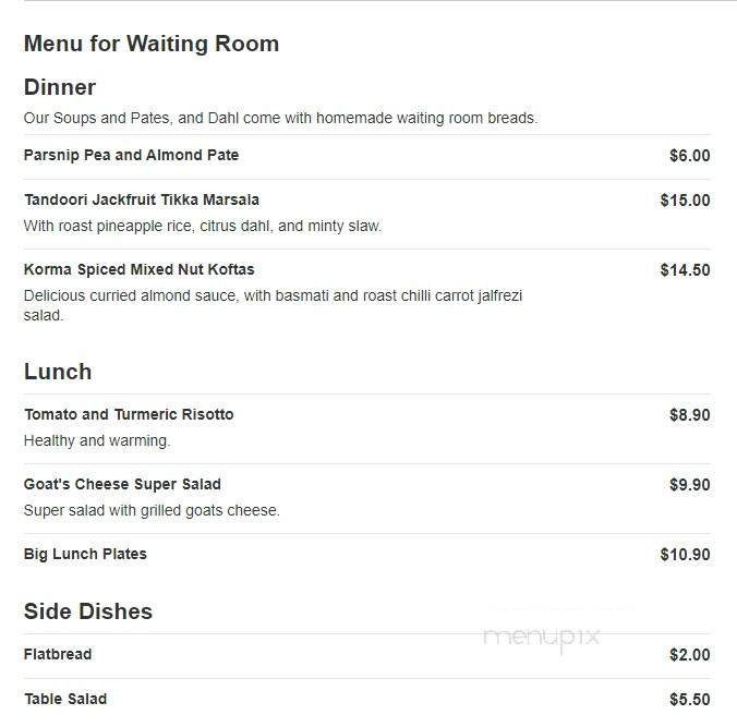 Waiting Room - Lima, OH menu_pic