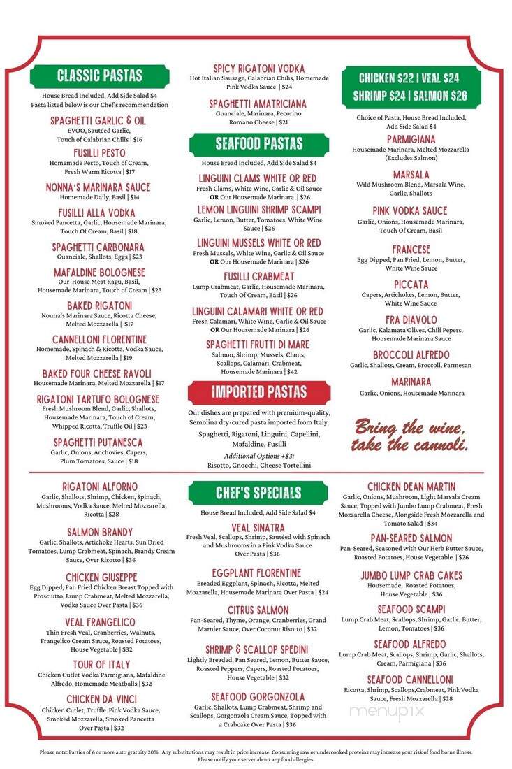 Taste Of Italy Ristorante - Hellertown, PA menu_pic