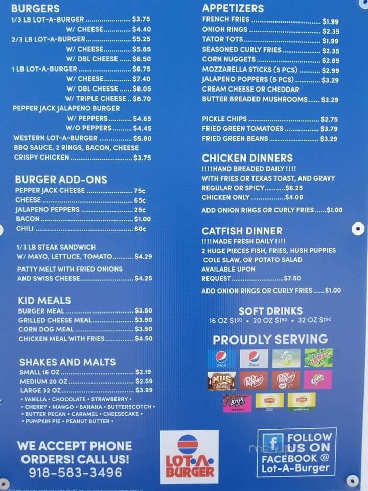 Lot-A-Burger - Tulsa, OK menu_pic