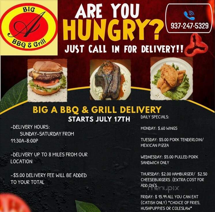 Big A BBQ & Grill - Miamisburg, OH menu_pic
