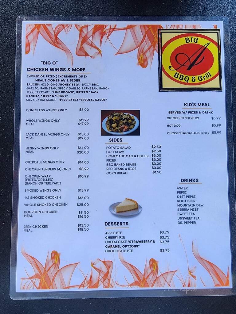 Big A BBQ & Grill - Miamisburg, OH menu_pic
