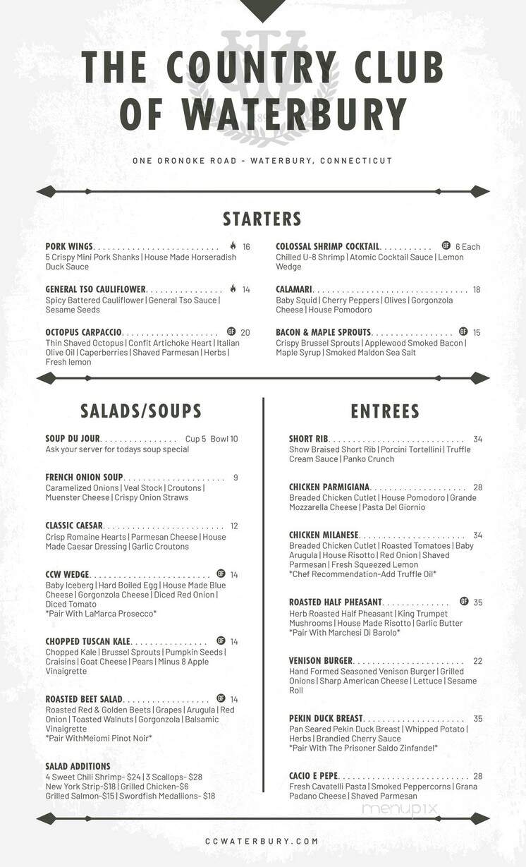 Country Club - Waterbury, CT menu_pic