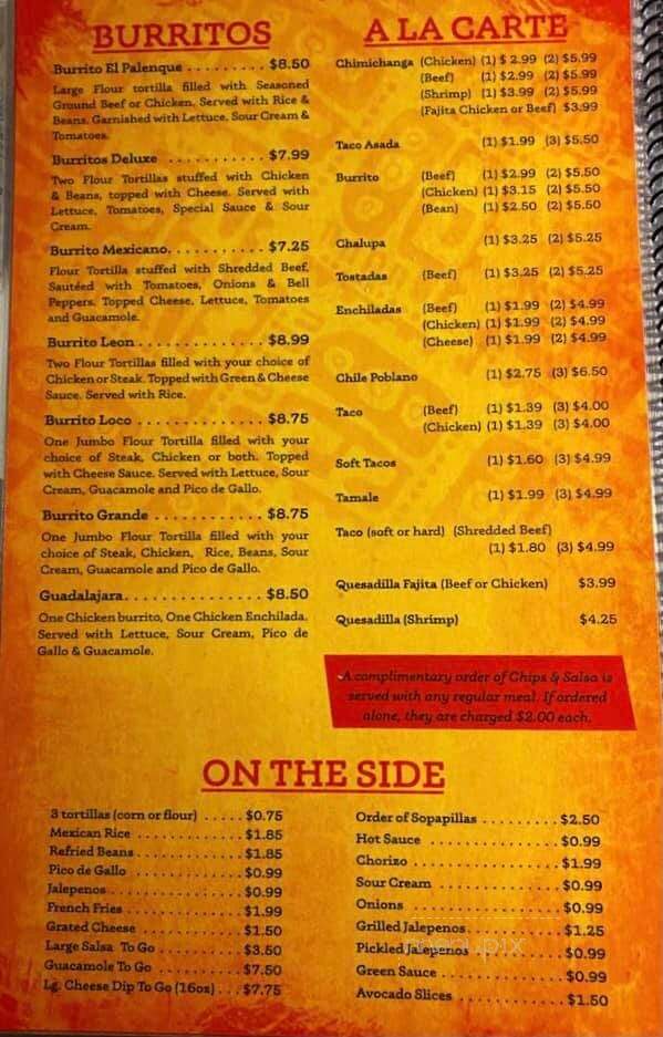 El Acapulco - Batesville, AR menu_pic
