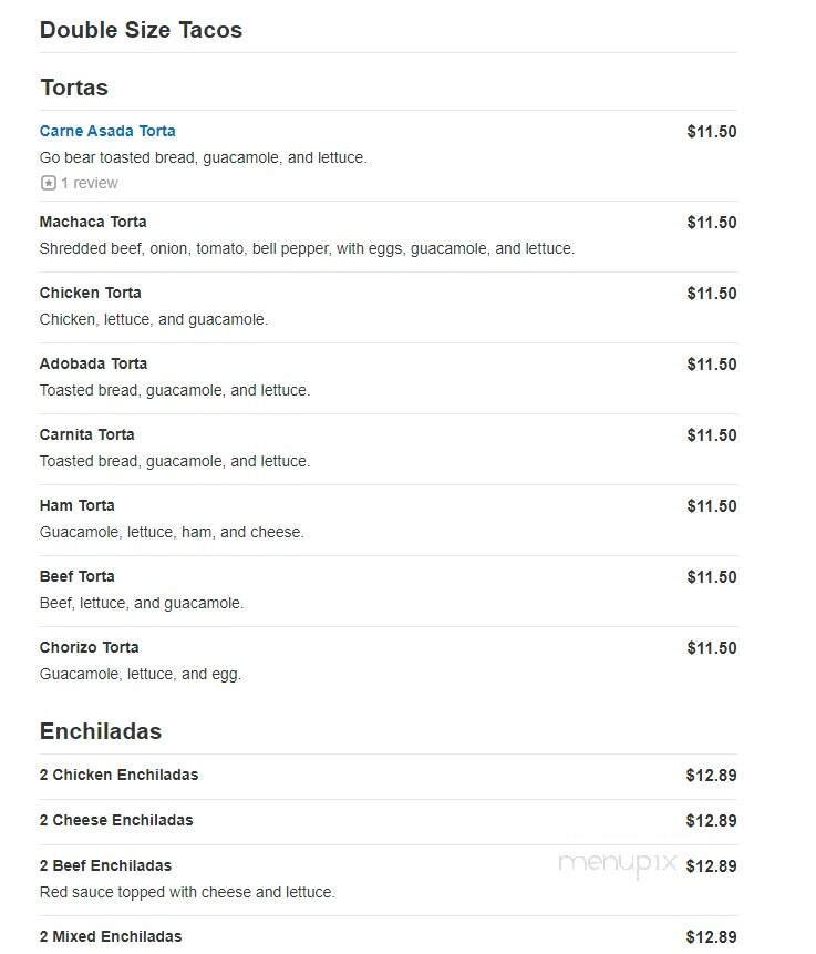 Aldanberto's Mexican Food - Carmichael, CA menu_pic
