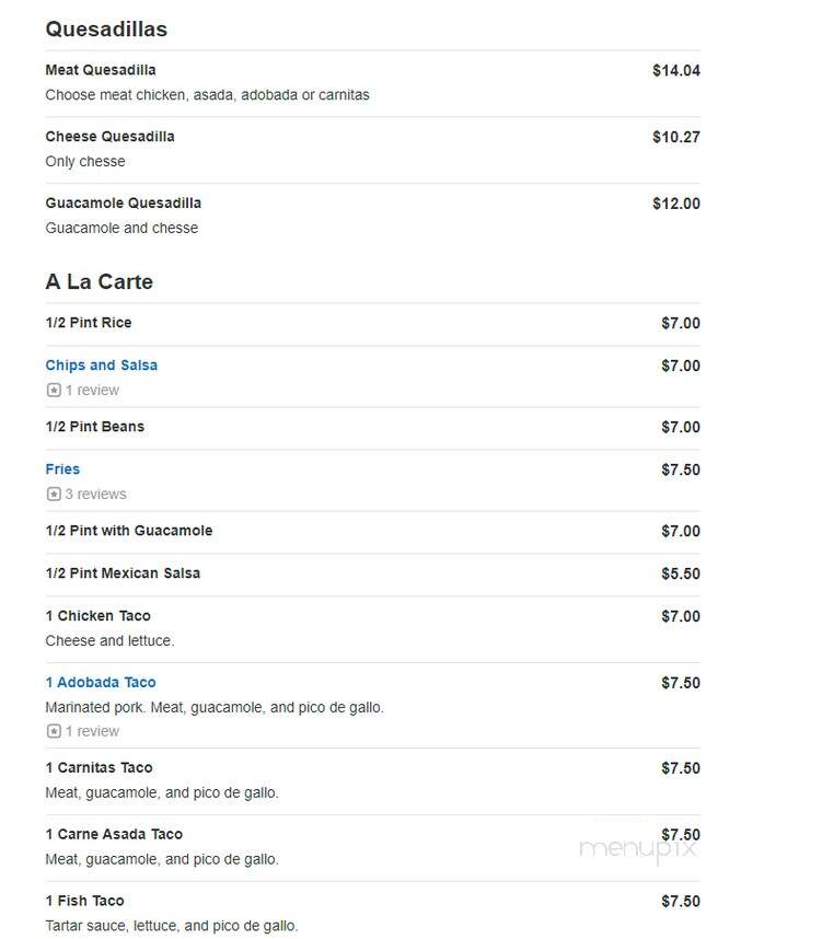 Aldanberto's Mexican Food - Carmichael, CA menu_pic