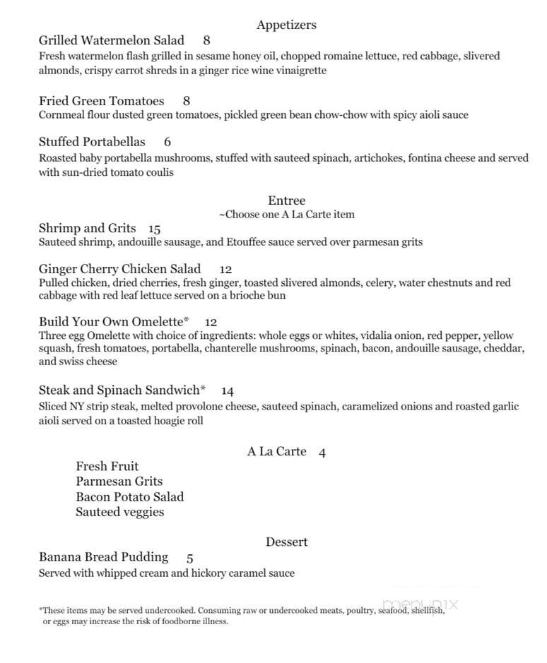 The Dining Room at Rabun Manor - Dillard, GA menu_pic