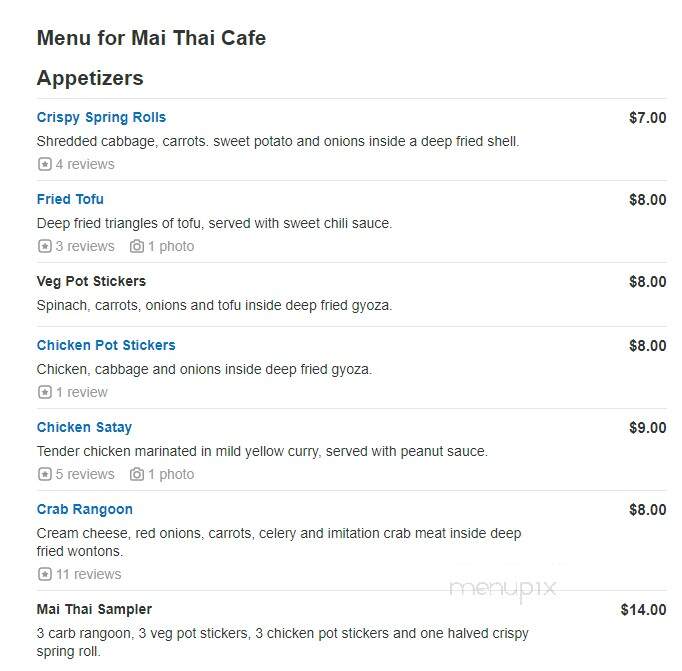 Mai Thai Cafe - Wheaton, IL