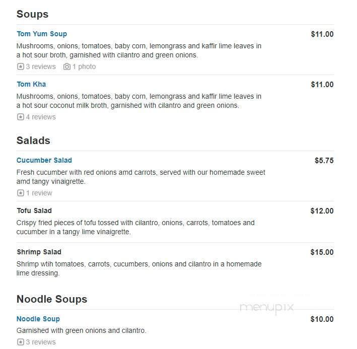 Mai Thai Cafe - Wheaton, IL menu_pic