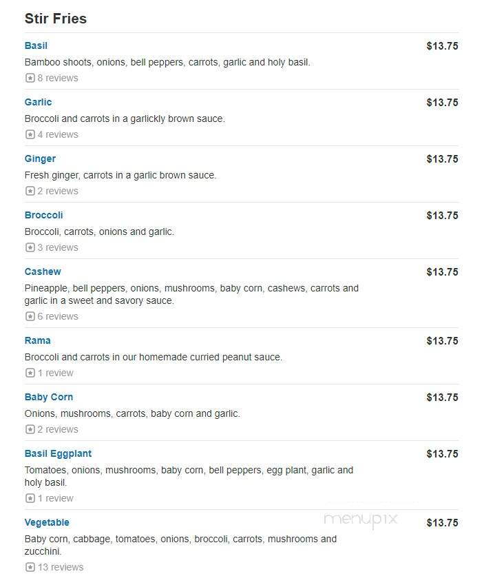 Mai Thai Cafe - Wheaton, IL menu_pic