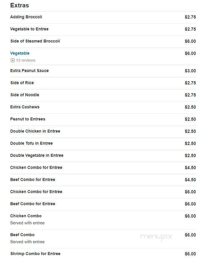 Mai Thai Cafe - Wheaton, IL menu_pic