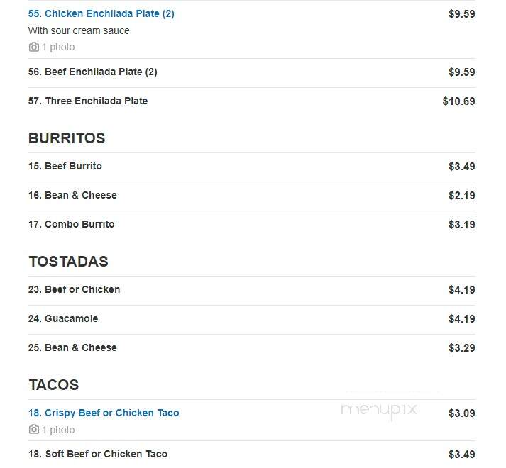 Rosa's Cafe & Tortilla Factory - Fort Worth, TX menu_pic