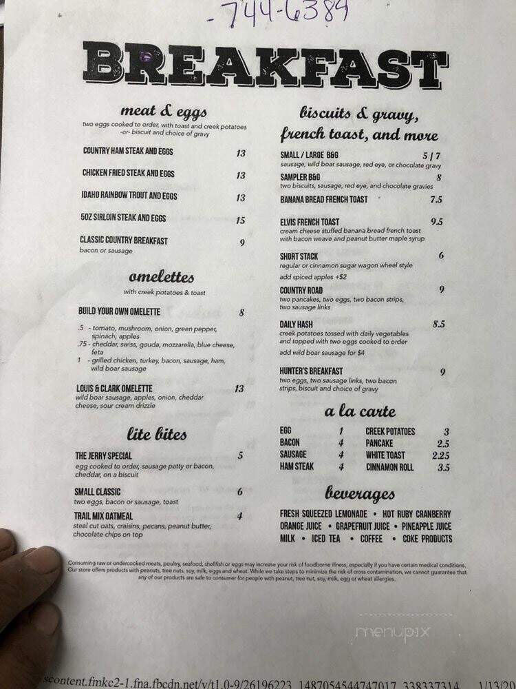 Trails End Restautants & C-Str - Rock Port, MO menu_pic