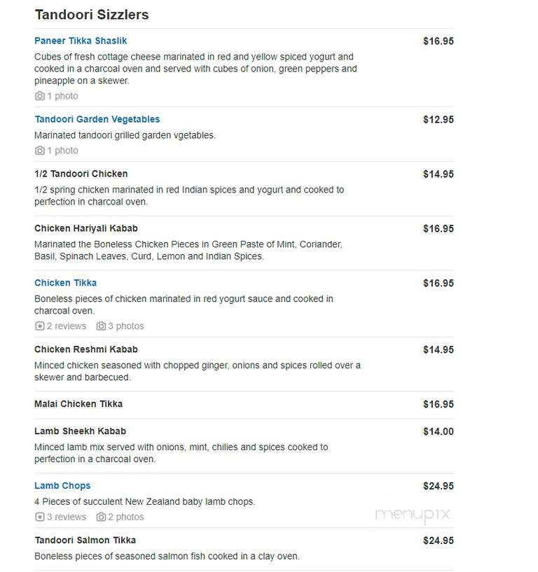 Tandoor Authentic Indian Cuisine - Morganville, NJ menu_pic