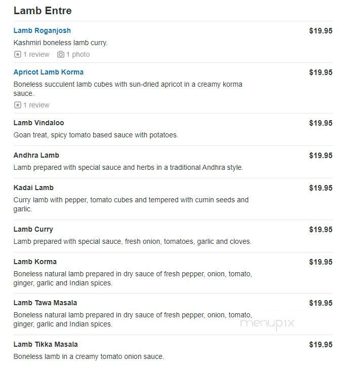 Tandoor Authentic Indian Cuisine - Morganville, NJ menu_pic