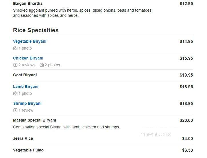 Tandoor Authentic Indian Cuisine - Morganville, NJ menu_pic