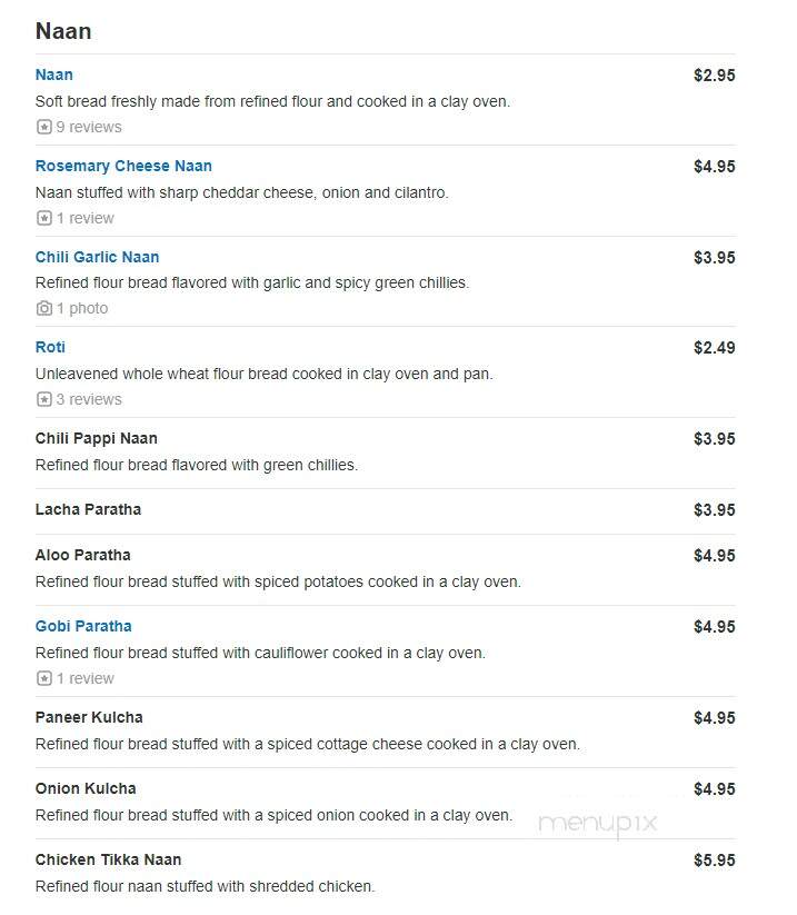 Tandoor Authentic Indian Cuisine - Morganville, NJ menu_pic