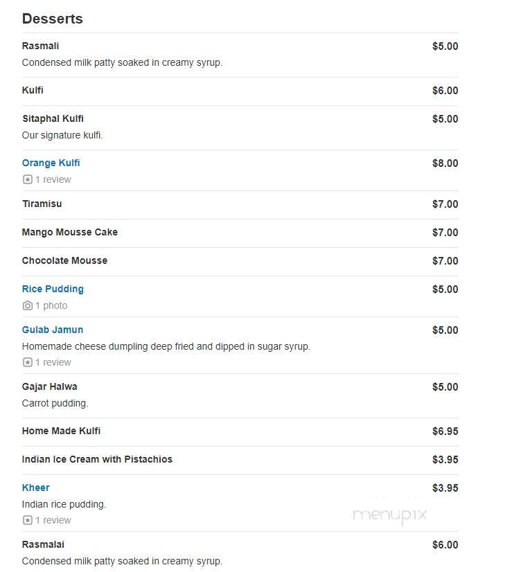 Tandoor Authentic Indian Cuisine - Morganville, NJ menu_pic