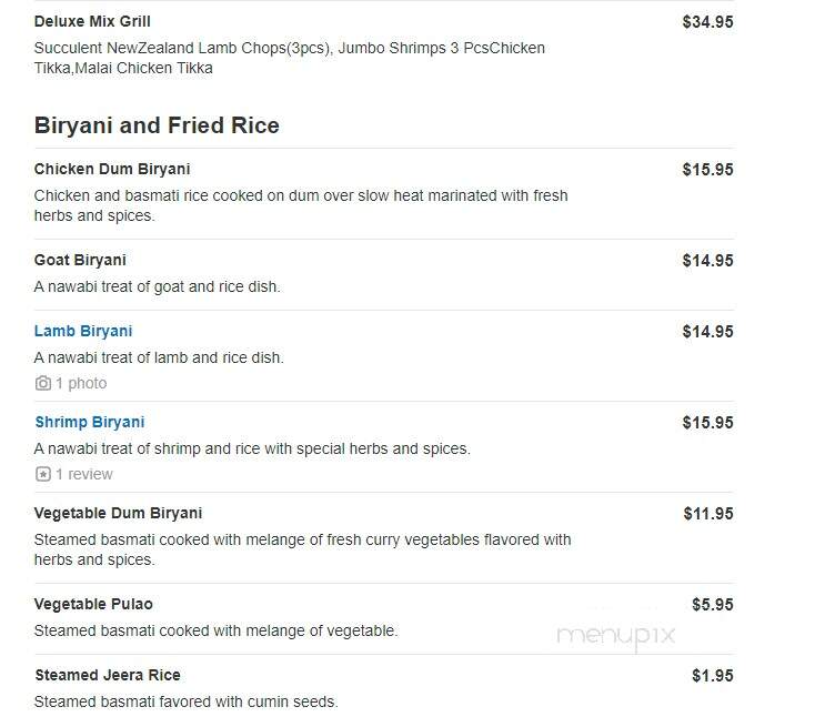 Tandoor Authentic Indian Cuisine - Morganville, NJ menu_pic