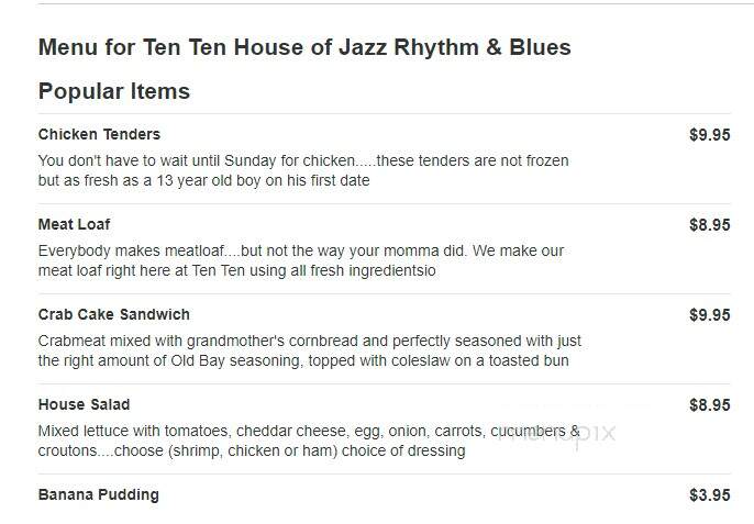 Ten Ten House of Jazz Rhythm & Blues - Danville, VA
