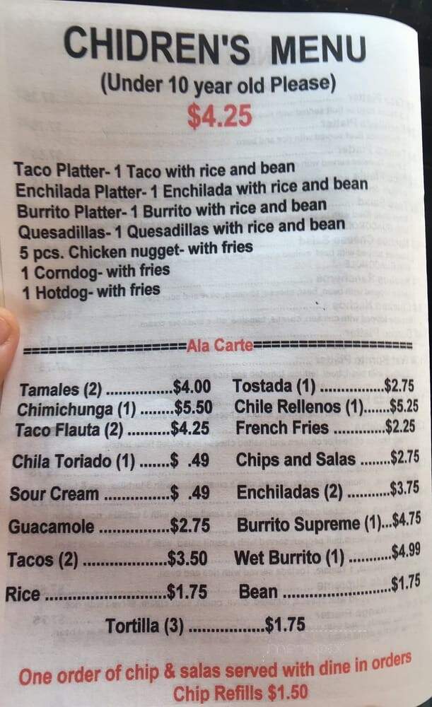 Little Mexico Restaurant - Dade City, FL menu_pic