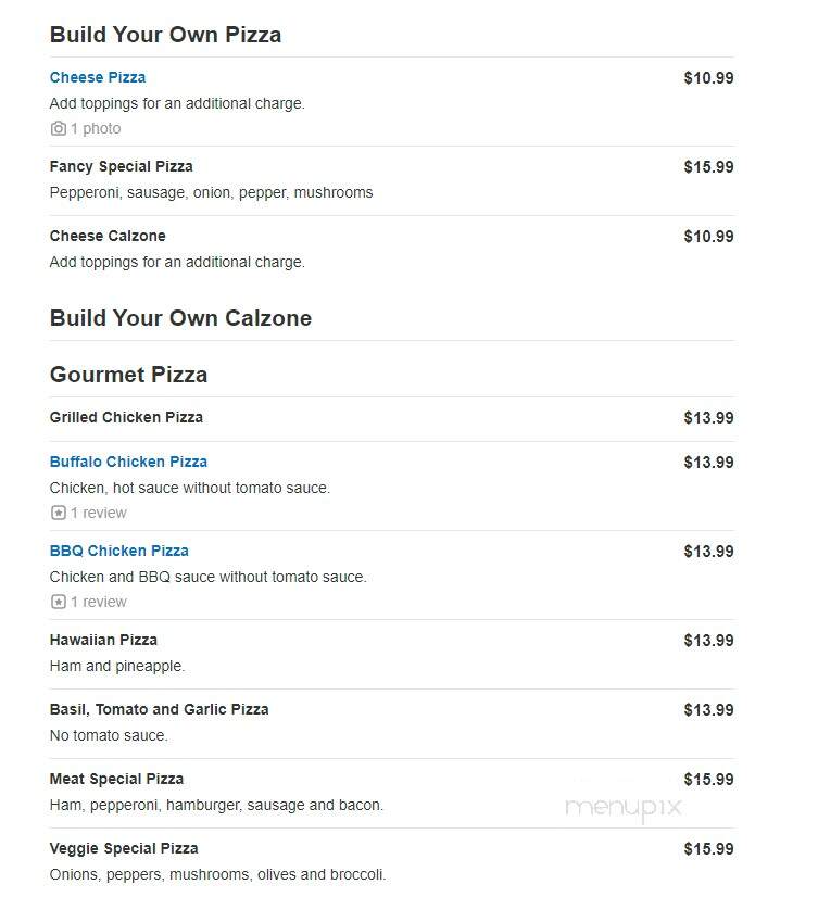 Fancy Pizza - South Grafton, MA menu_pic