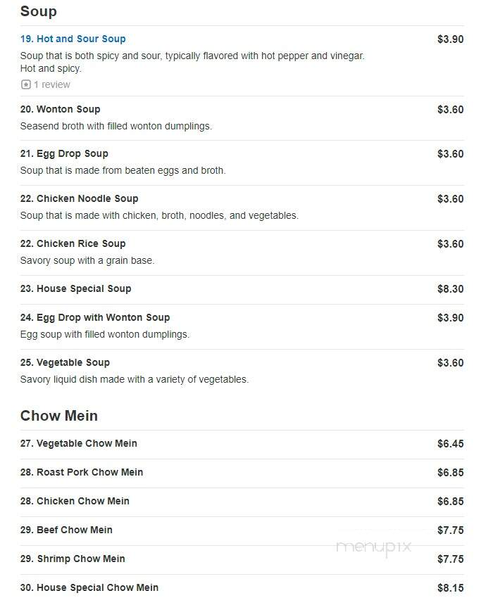 Kin's Wok - Petersburg, VA menu_pic
