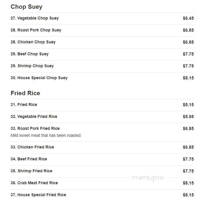 Kin's Wok - Petersburg, VA menu_pic