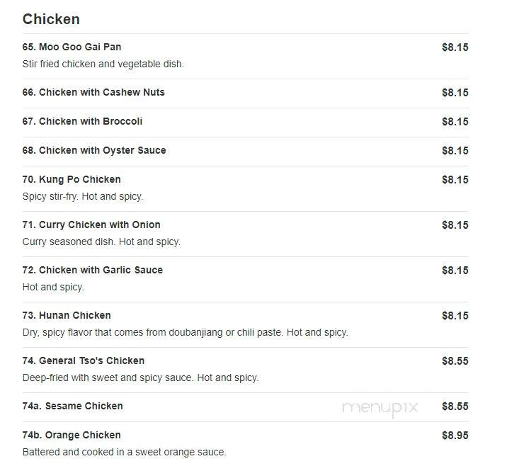 Kin's Wok - Petersburg, VA menu_pic