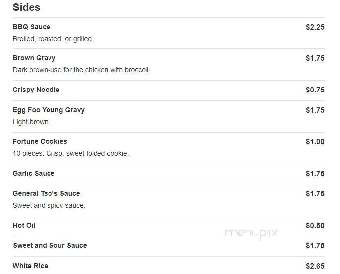 Kin's Wok - Petersburg, VA menu_pic