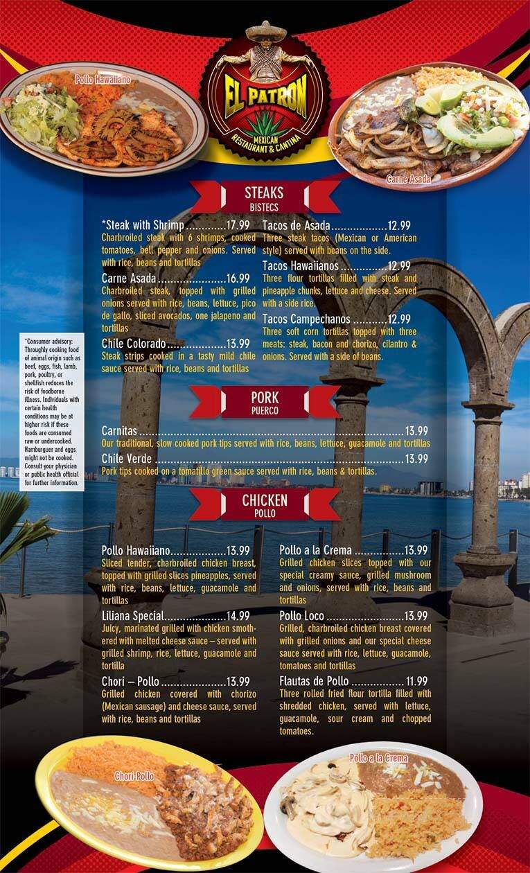 El Patron Mexican Restaurant & Cantina - Urbandale, IA menu_pic