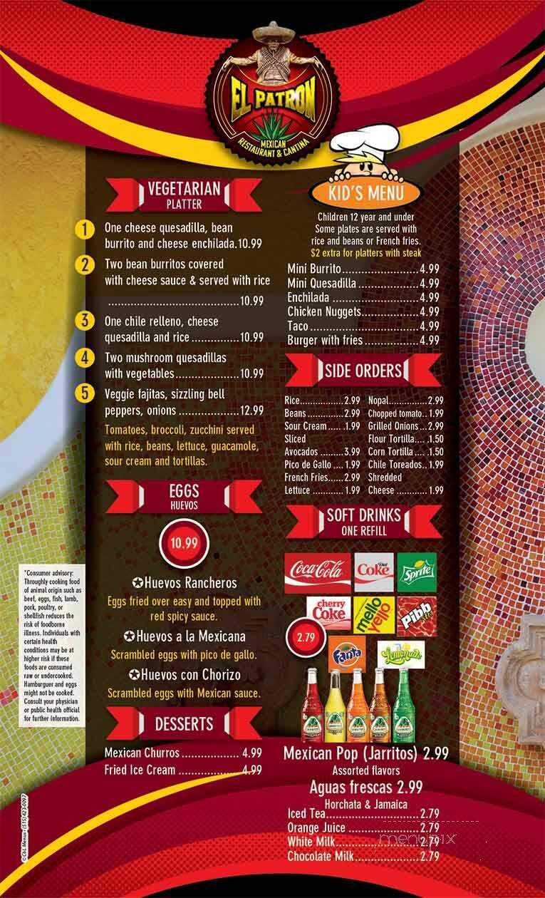 El Patron Mexican Restaurant & Cantina - Urbandale, IA menu_pic